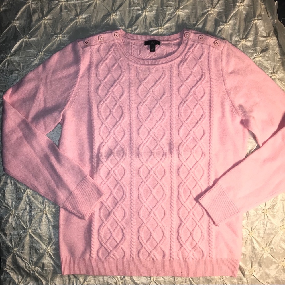 Talbots Baby Pink Embossed Patterned Sweater - image 2